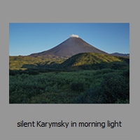 silent Karymsky in morning light